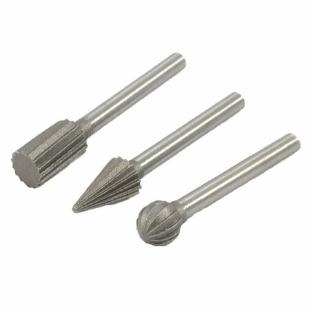 FORNEY Mini-Rotary File Set with 1/8 in Shaft, 3 Piece 60224